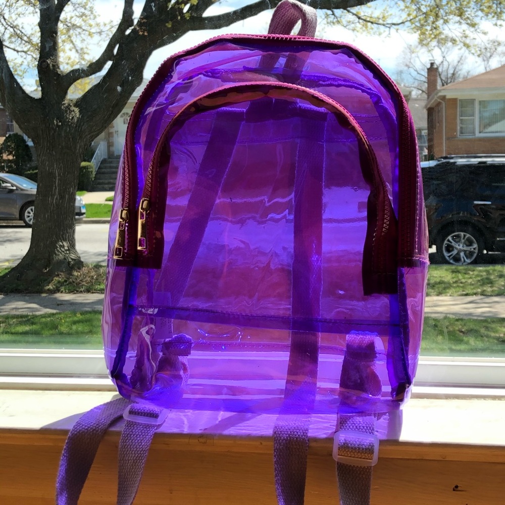 Purple Transparent Mini Backpack